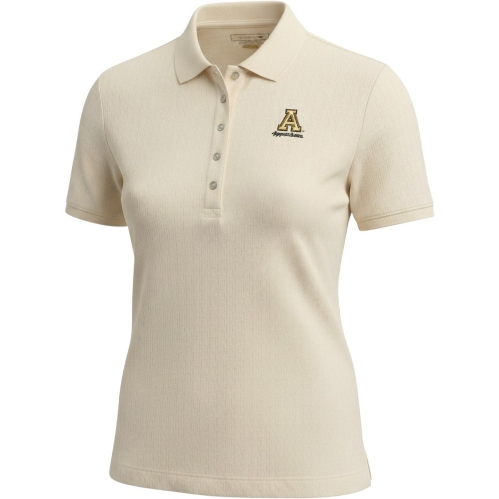 Greg Norman Appalachian State Mountaineers Play Dry Polo Shirt Cream Womens L